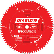 Diablo Trex Blade 10 In. 72-Tooth Composite Decking & PVC Circular Saw Blade