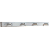 iDesign White Wood 4-Peg Rack