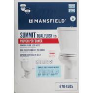 Mansfield Summit SmartHeight White Elongated Bowl 1.28 GPF Complete Toilet