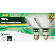 Do it 90W Equivalent Clear Medium Base PAR38 Halogen Floodlight Light Bulb (2-Pack)
