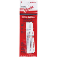 Milwaukee T-Shank 3 In. x 18 TPI Bi-Metal Jig Saw Blade  Metal Cutting (5-Pack)