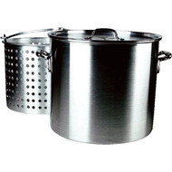 Fleur De Lis 60 Qt. Aluminum Stockpot  with 40 Qt. Strainer Basket