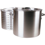 Fleur De Lis 100 Qt. Aluminum Stockpot  with 80 Qt. Strainer Basket
