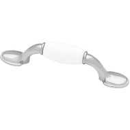Liberty Chrome & White Ceramic Cabinet Pull  2 Pack