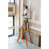 Werner 10 Ft. Reach Fiberglass Podium Ladder with 300 Lb. Load Capacity Type IA Ladder Rating