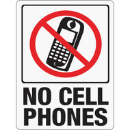 Hy-Ko Plastic Sign  No Cell Phones