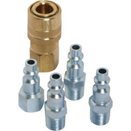 Milton 1/4 In. M-Style Coupler and Plug Kit  (5-Piece)