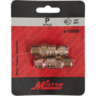 Milton P-Style 1/4" MNPT Plug (2-Pack)