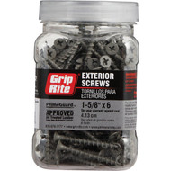 Grip-Rite PrimeGuard Standard #6 x 1-5/8 In. Phillips Gray Wood Deck Screw (225 Ct. Jar)