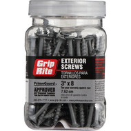 Grip-Rite PrimeGuard Standard #8 x 3 In. Phillips Gray Wood Deck Screw (100 Ct. Jar)