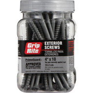 Grip-Rite PrimeGuard Standard #10 x 4 In. Phillips Gray Wood Deck Screw (50 Ct. Jar)