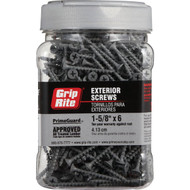 Grip-Rite PrimeGuard Standard #6 x 1-5/8 In. Phillips Gray Wood Deck Screw (700 Ct. Jar)