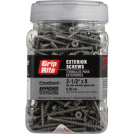 Grip-Rite PrimeGuard Standard #8 x 2-1/2 In. Phillips Gray Wood Deck Screw (350 Ct. Jar)