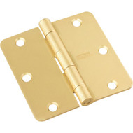 National 3.5 In. Satin Brass Round Corner Hinge