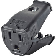 Leviton 15A 125V 3-Wire 2-Pole Clamp Tight Cord Connector  Black