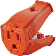 Leviton 15A 125V 3-Wire 2-Pole Clamp Tight Cord Connector  Orange