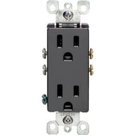 Leviton Decora 15A Black Residential Grade 5-15R Duplex Outlet