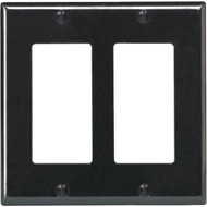 Leviton Decora 2-Gang Smooth Plastic Rocker Decorator Wall Plate  Black