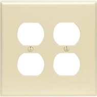 Leviton Mid-Way 2-Gang Smooth Plastic Outlet Wall Plate  Ivory