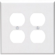 Leviton Mid-Way 2-Gang Smooth Plastic Outlet Wall Plate  White