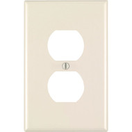Leviton 1-Gang Smooth Plastic Oversized Outlet Wall Plate  Light Almond