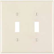 Leviton 2-Gang Plastic Oversized Toggle Switch Wall Plate  Light Almond