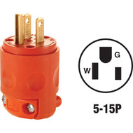 Leviton 15A 125V 3-Wire 2-Pole Residential Grade Cord Plug  Orange