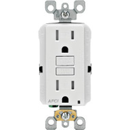 Leviton SmartLockPro 15A White Arc Fault 5-15R Duplex Outlet