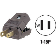 Leviton 15A 125V 2-Wire 2-Pole Clamp Tight Cord Plug  Brown