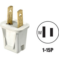 Leviton 10A 125V 2-Wire 2-Pole Non-Grounding Cord Plug  White