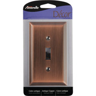 Amerelle 1-Gang Stamped Steel Toggle Switch Wall Plate  Antique Copper