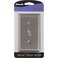 Amerelle 1-Gang Stamped Steel Toggle Switch Wall Plate  Antique Nickel