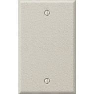Amerelle 1-Gang Standard Stamped Steel Blank Wall Plate  Light Almond Wrinkle