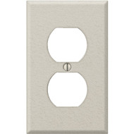 Amerelle PRO 1-Gang Stamped Steel Outlet Wall Plate  Light Almond Wrinkle