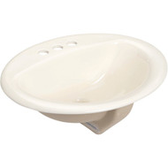 Oval Drop-In Bathroom Sink  Bone