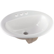 Oval Drop-In Bathroom Sink  White