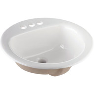 Round Drop-In Bathroom Sink  White
