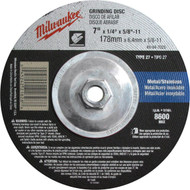 Milwaukee Type 27 7 In. x 1/4 In. x 5/8 In.-11 Metal/Stainless Grinding Cut-Off Wheel