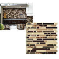 Smart Tiles Approx. 10 In. x 10 In. Glass-Like Vinyl Backsplash Peel & Stick  Bellagio Keystone Mosaic (6-Pack)