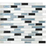 Smart Tiles Approx. 10 In. x 10 In. Glass-Like Vinyl Backsplash Peel & Stick  Muretto Brina Mosaic (6-Pack)