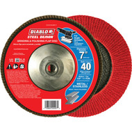 Diablo 7 In. x 5/8 In.-11 40-Grit Type 29 Steel Demon Angle Grinder Flap Disc with Hub