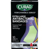 Curad Performance Series Antibacterial Bandages  XL  2 In. x 4 In.  Assorted Colors (10 Ct)