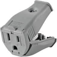 Leviton 15A 125V 3-Wire 2-Pole Clamp Tight Cord Connector  Gray
