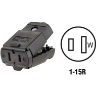 Leviton 15A 125V 2-Wire 2-Pole Hinged Cord Connector  Black