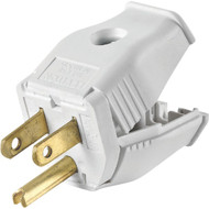 Leviton 15A 125V 3-Wire 2-Pole Clamp Tight Cord Plug  White