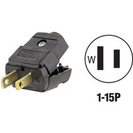 Leviton 15A 125V 2-Wire 2-Pole Hinged Cord Plug  Black