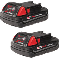 Milwaukee M18 REDLITHIUM 18 Volt Lithium-Ion 1.5 Ah Compact Tool Battery (2-Pack)