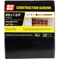 Grip-Rite #8 x 1-3/4 In. Flat Head Star Gold Construction Wood Screw (703 Ct.  5 Lb.)