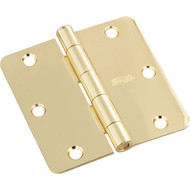 National 3-1/2 In. x 1/4 In. Radius Polished Brass Door Hinge