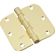 National 3-1/2 In. x 5/8 In. Radius Polished Brass Door Hinge